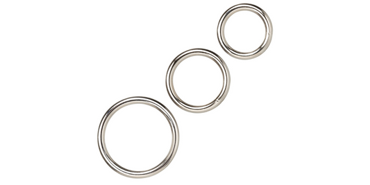 Silver Ring 3 Piece Set on white background.