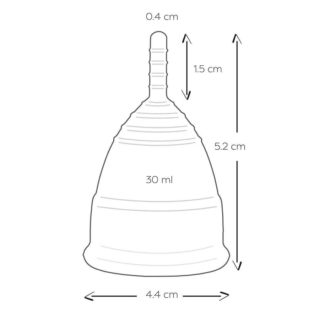 Intimate Health Menstrual Cups size on white background. image 2