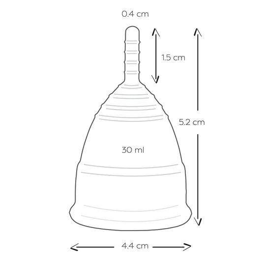 Intimate Health Menstrual Cups size on white background. image 2