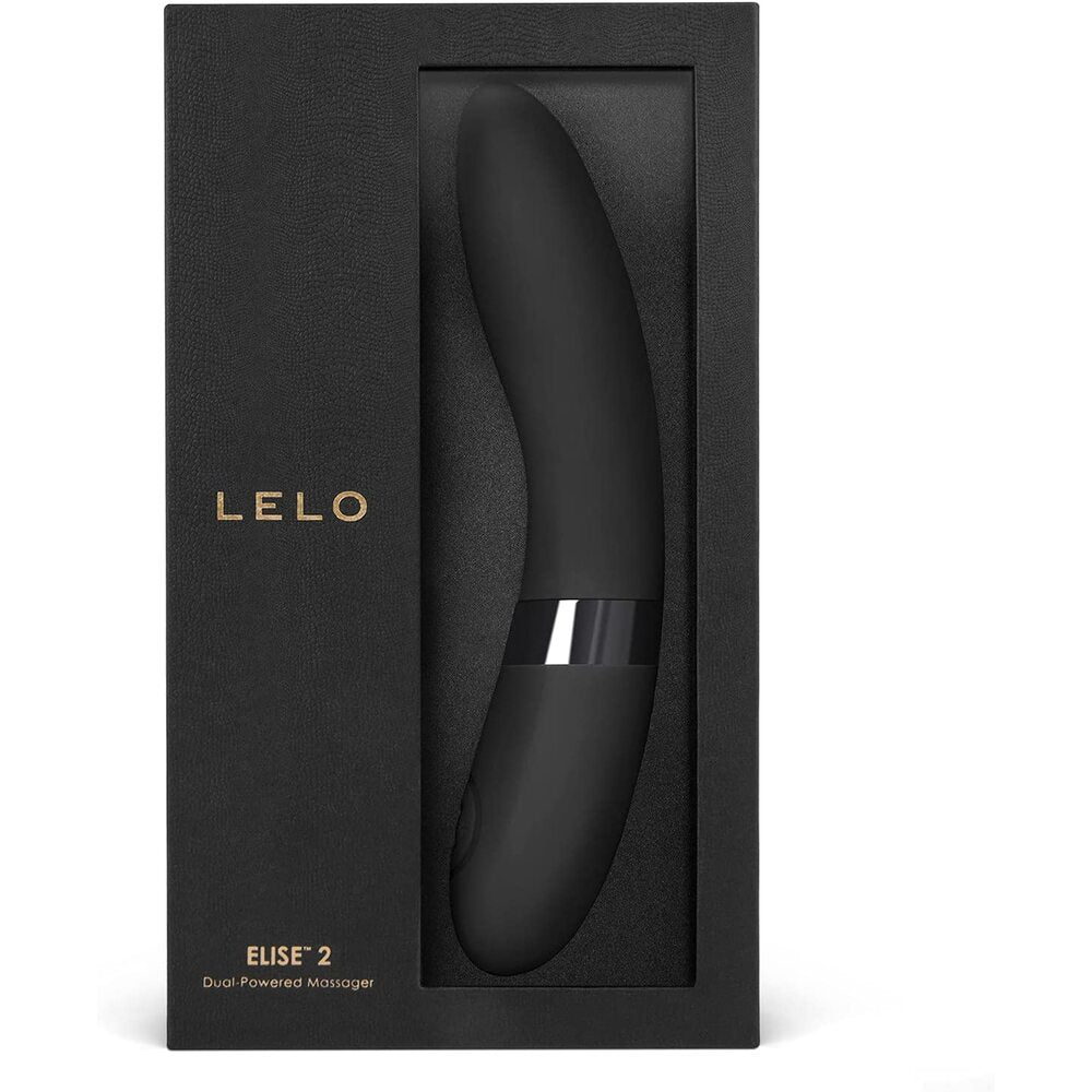 Black Dual Powered G-Spot Vibrator in box on white background. image 3