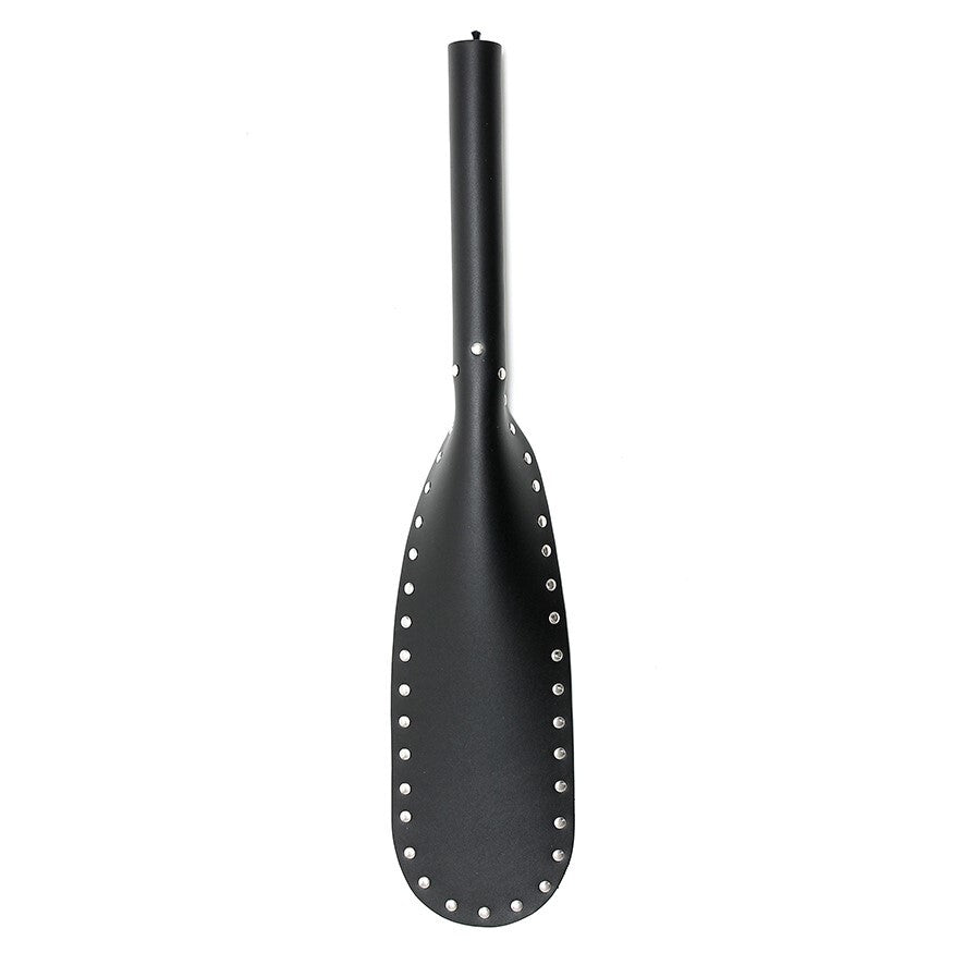 Black Leather Paddle Large on white background. image 1