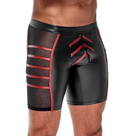 Black Matte Shorts with Red Stripes 2