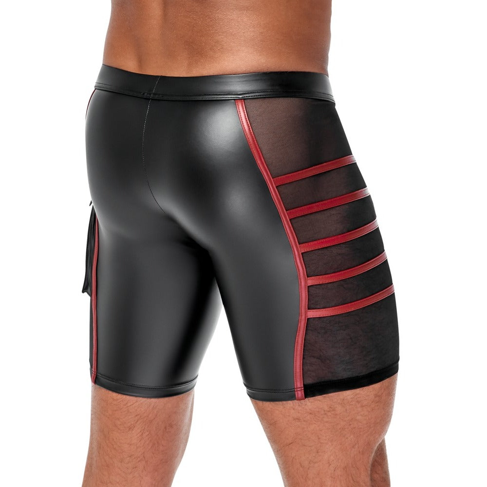 Black Matte Shorts with Red Stripes 3