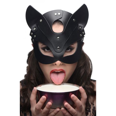 Black Naughty Kitty Cat Mask on white background. image 1
