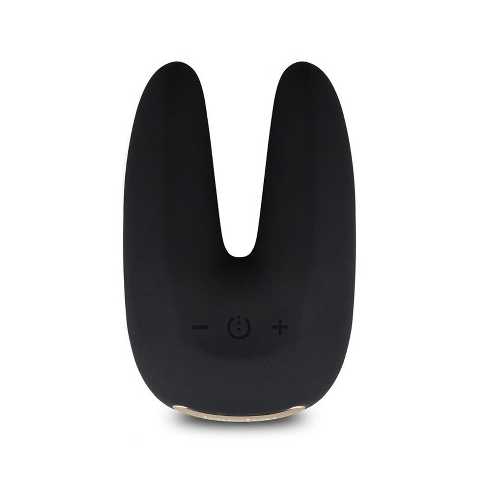 Black Rapture Twin Vibrator on white background. image 1