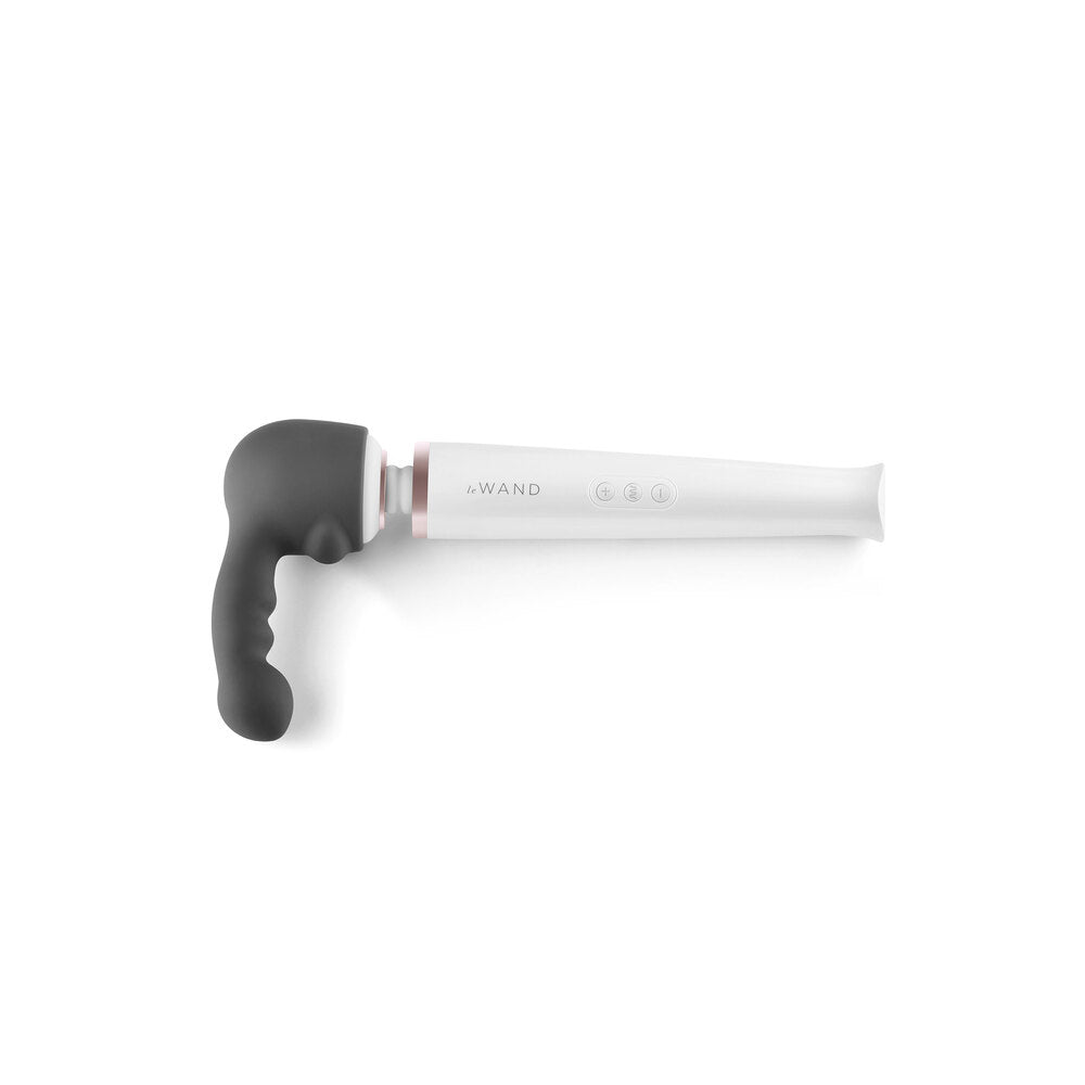 Black Ripple Weighted Wand Attachment with wand on white background. image 3