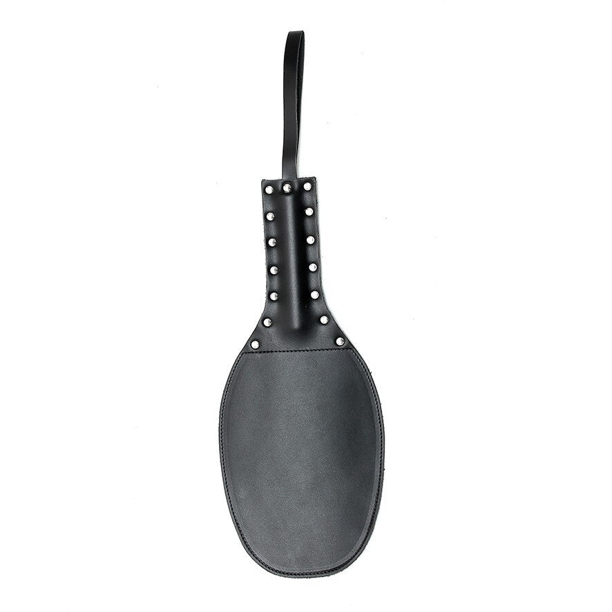 Black Round Oval Paddle on white background. image 1