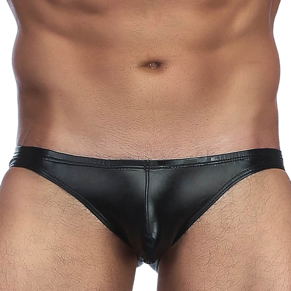 Black Sleek Wet-Look Stretch Briefs