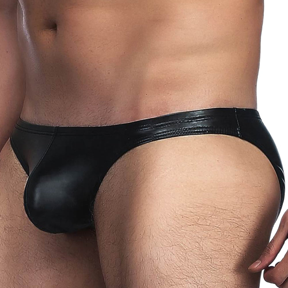 Black Sleek Wet-Look Stretch Briefs2