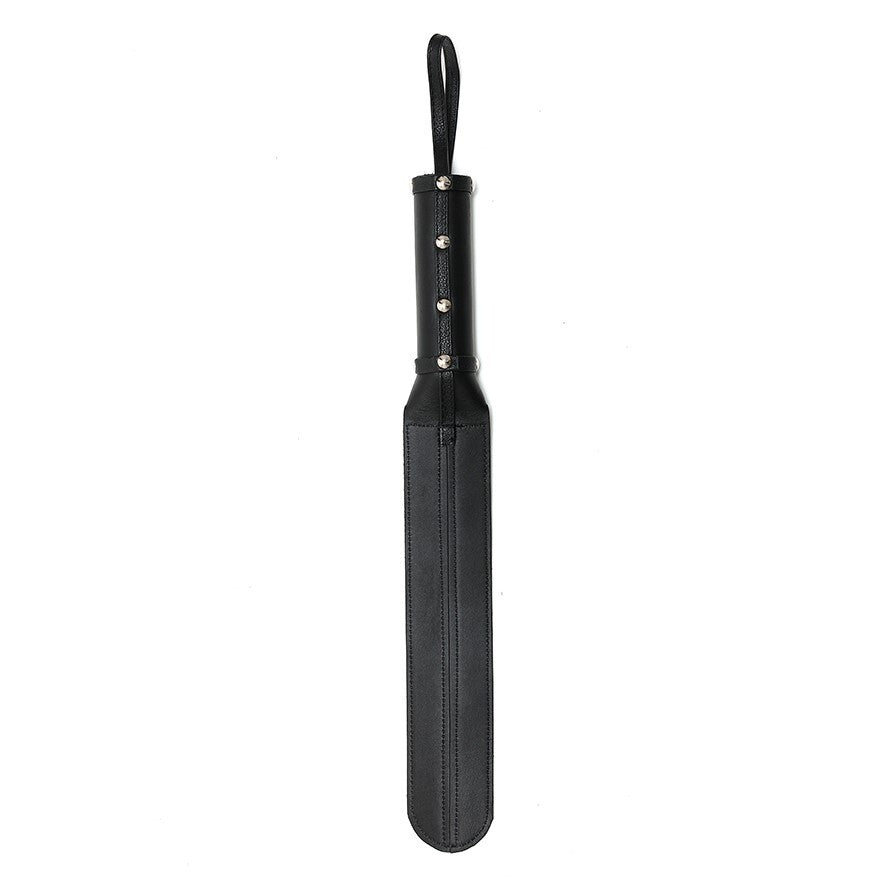 Black Thin Leather Paddle on white background. image 1