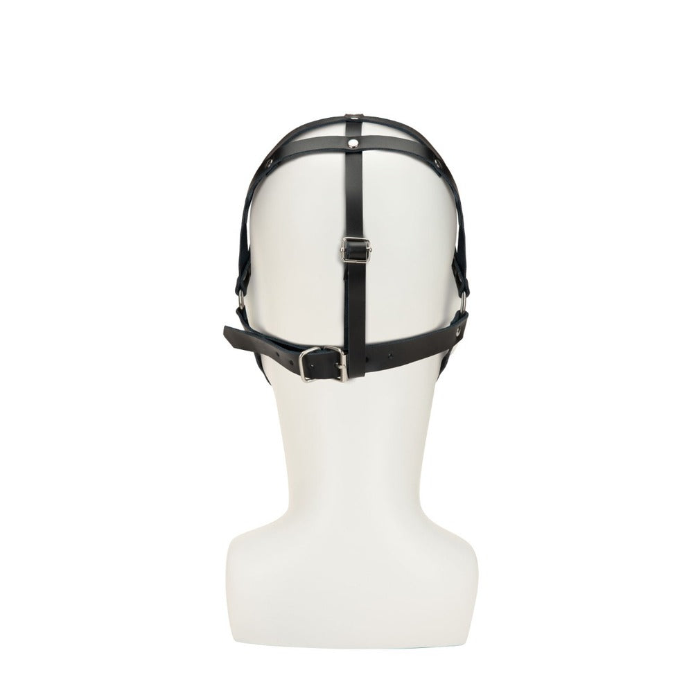 mannequin wearing Black Web Hood Mask on white background. image 3