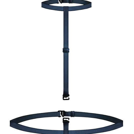 black choker on white background