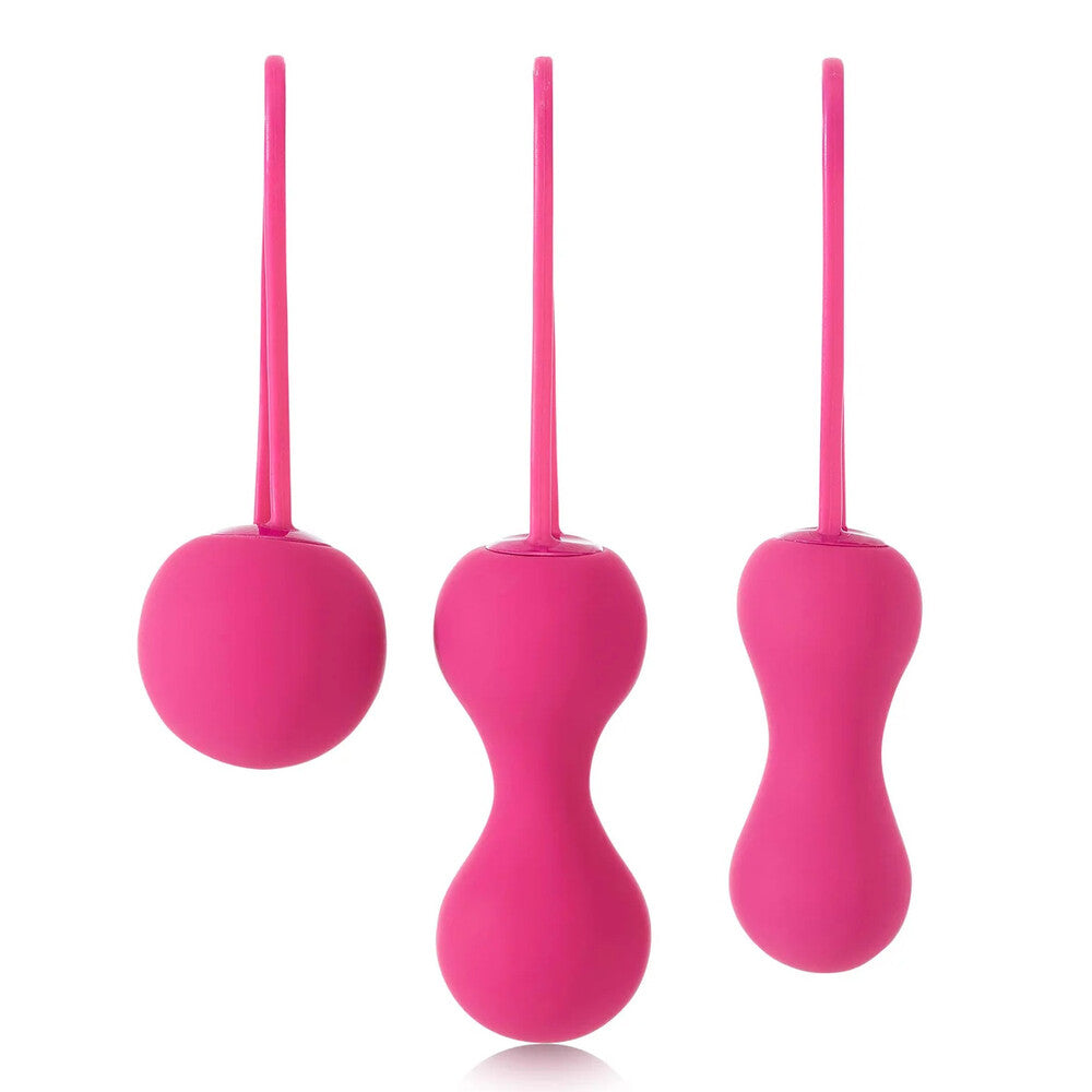 Fuchsia Kegel Balls on white background. image 1