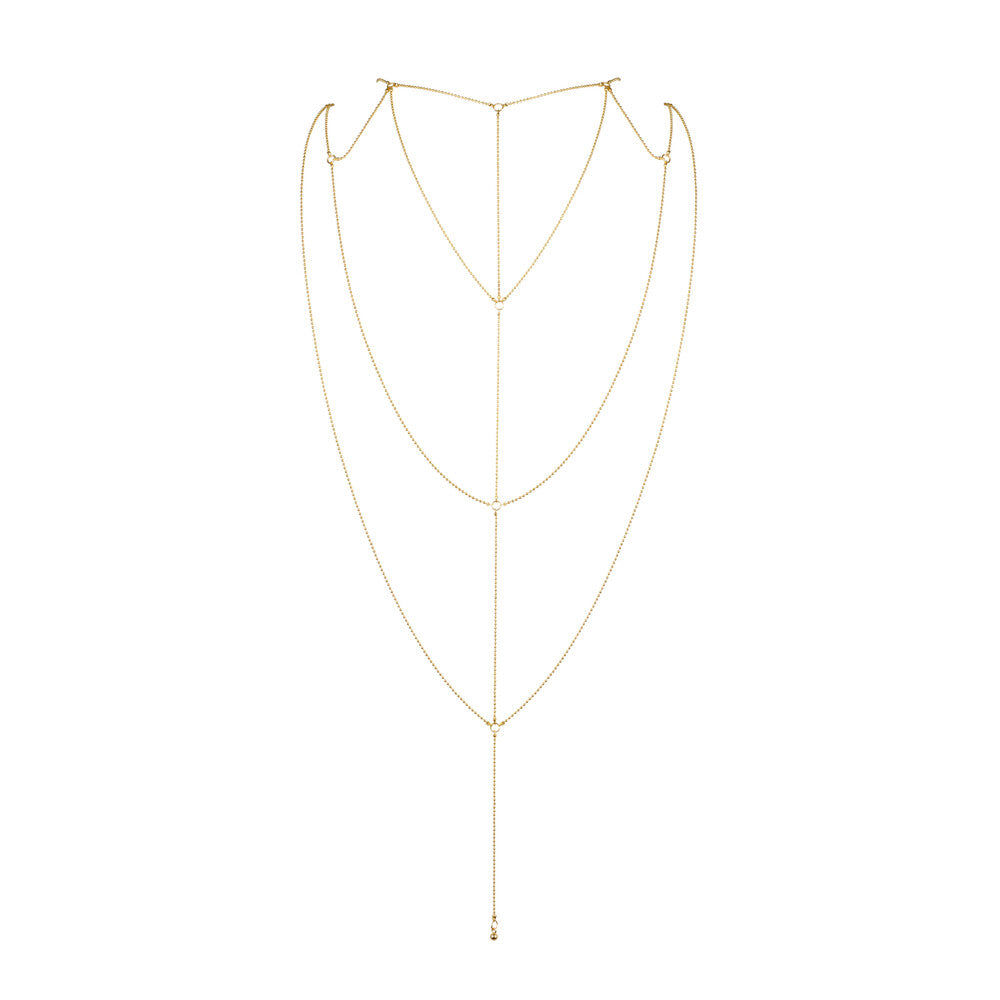 back gold chain on a white background. image 1