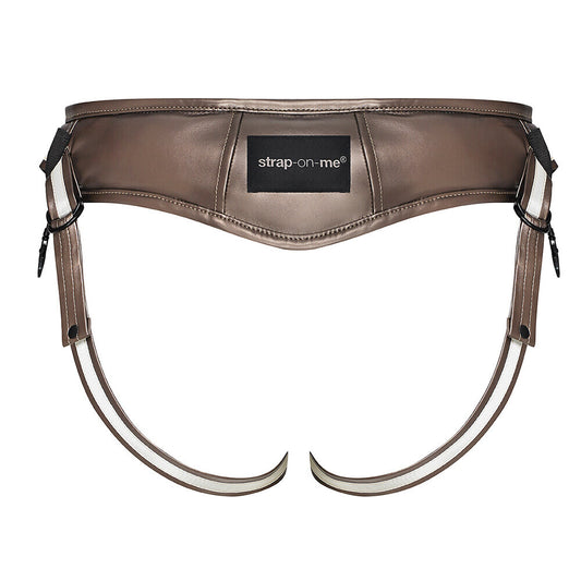 Gold Leatherette Harness One Size on white background. image 2