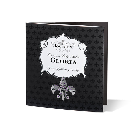Gloria packaging for 3 piece body jewellery set on white background. image 2