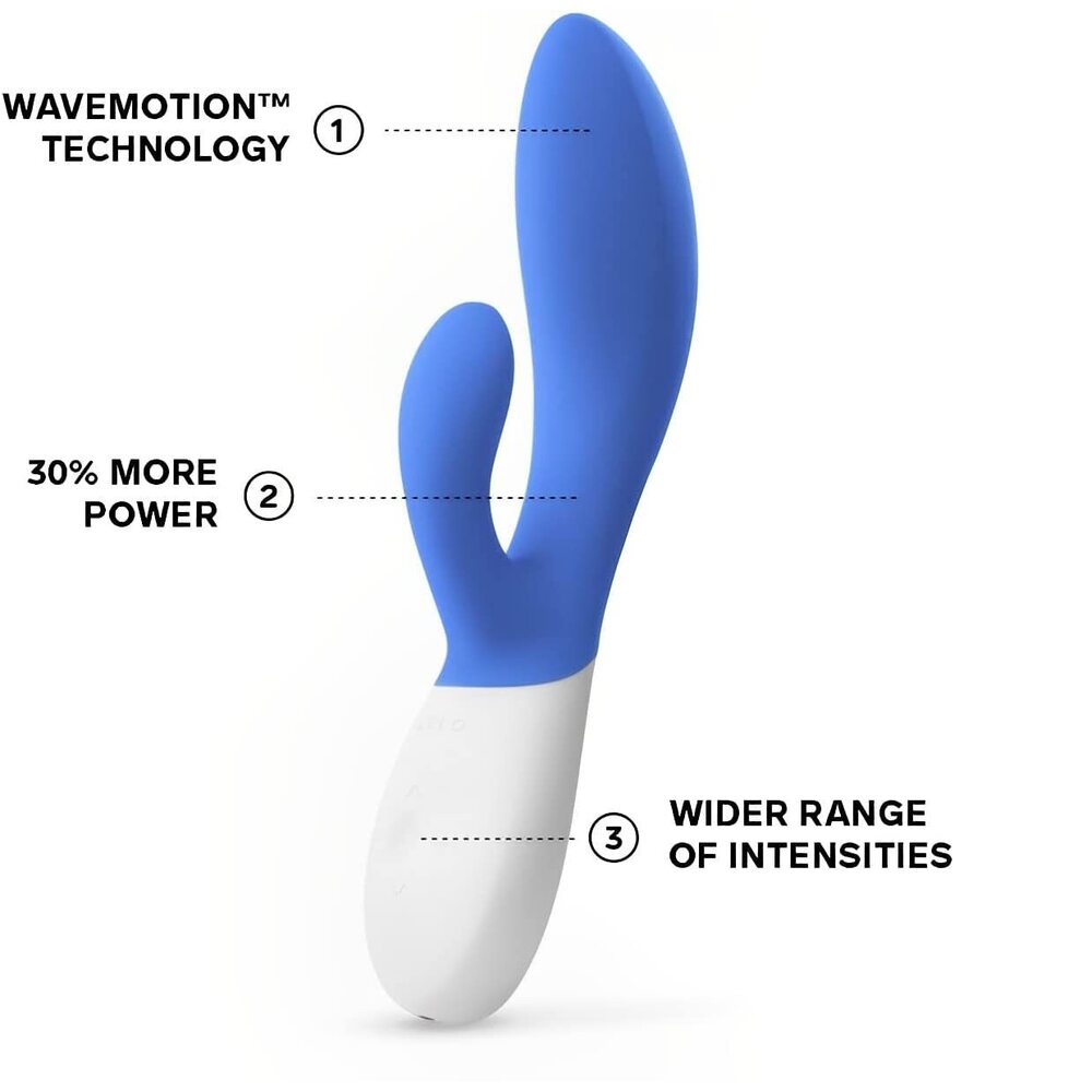 Lelo Blue Wave 2 Luxury Rechargeable Vibe features on white background. image 3