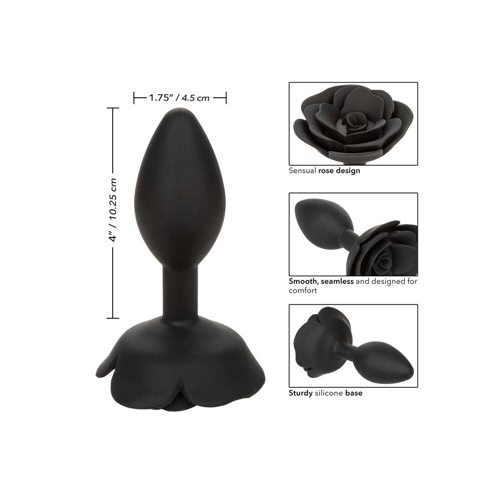 Large Rose Silicone Anal Plug 4-inch3