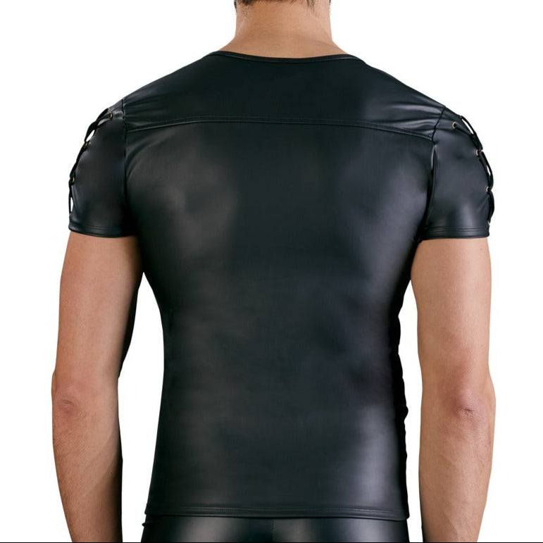 Matte Black Straight Cut Shirt with D-Rings 3