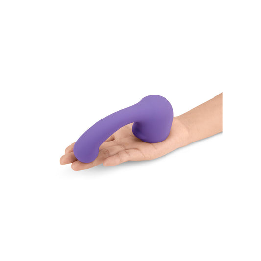 hand holding Purple Weighted Petite Wand Attachment on white background. image 2