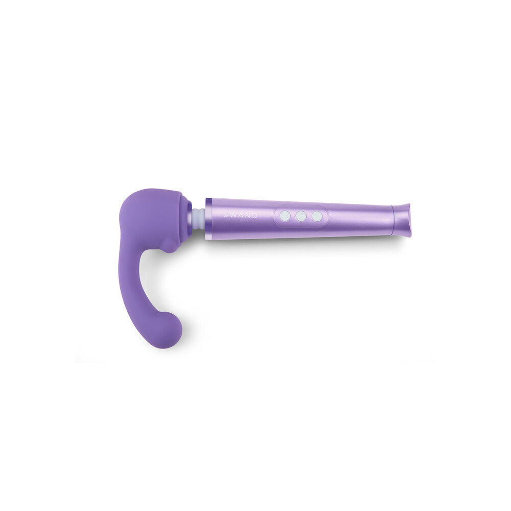Purple Weighted Petite Wand Attachment with wand on white background. image 3