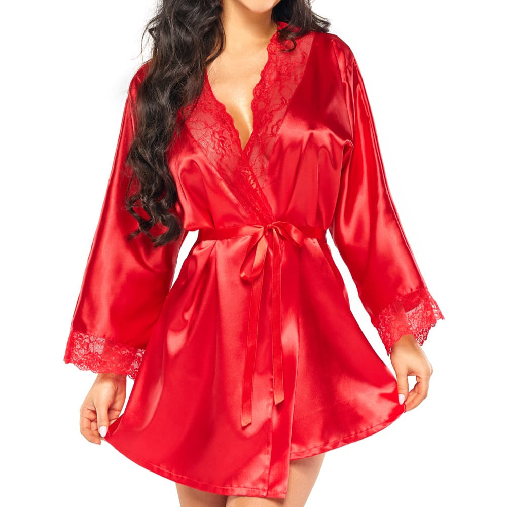 Sherie Satin Peignoir - 4 Colours
