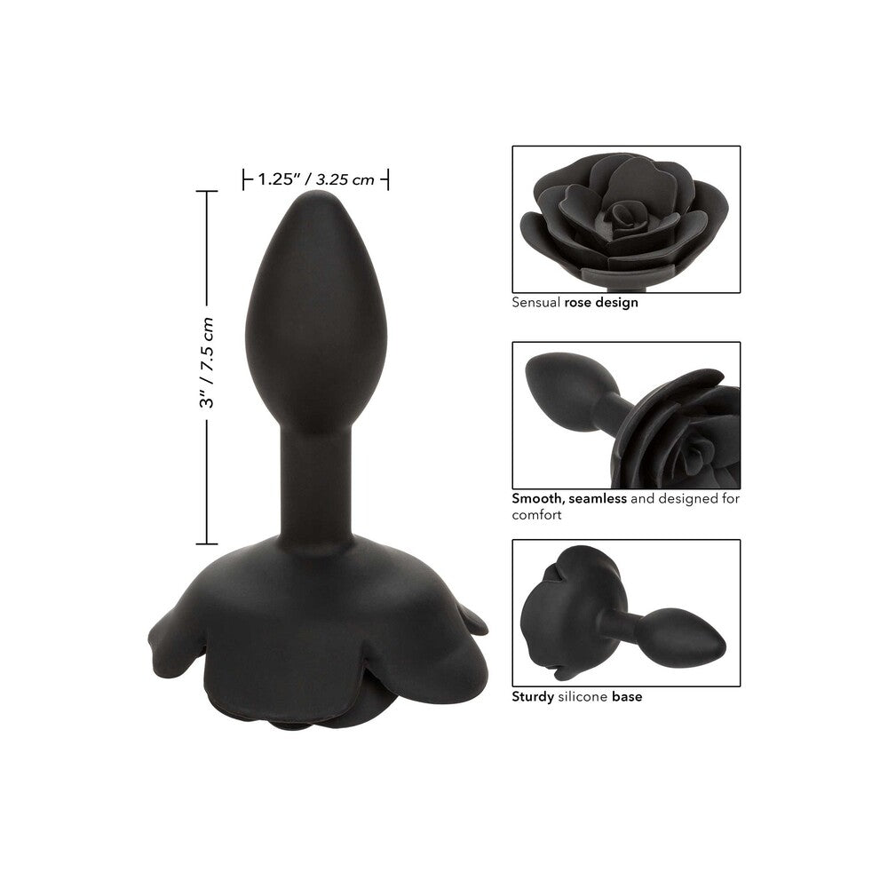 Small Rose Silicone Anal Plug 3-inch2