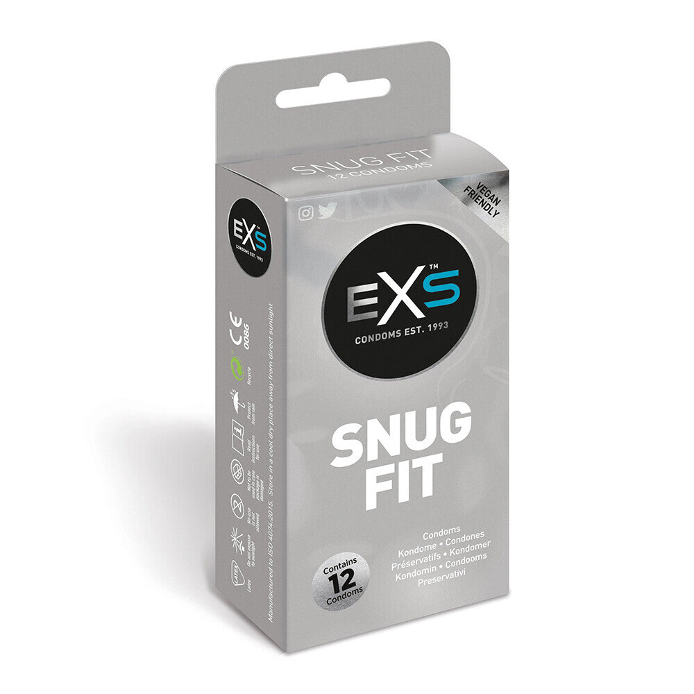 EXS snug condoms in packaging on white background. image 1