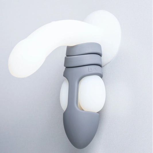 Steel Grey Ball Dildo on balls on white background. image 2