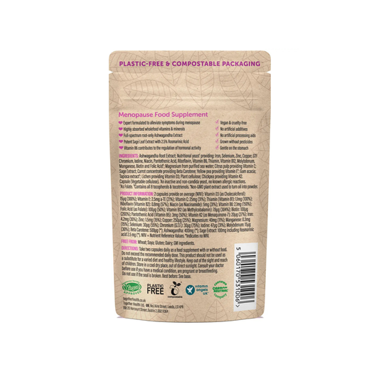 Back of Together Health packaging with list of ingredients for Menopause