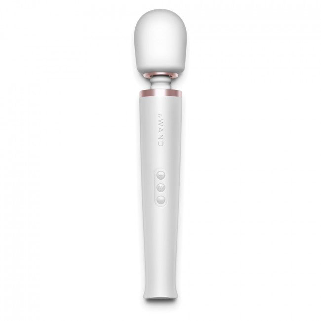 White Rechargeable Massager on white background. image 1