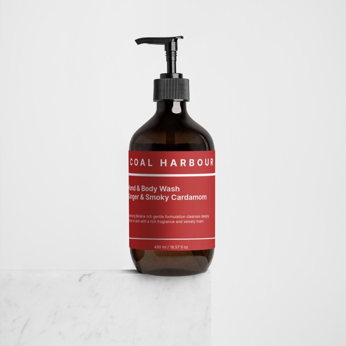 Bottle of Coal Harbour hand & body wash on a white background