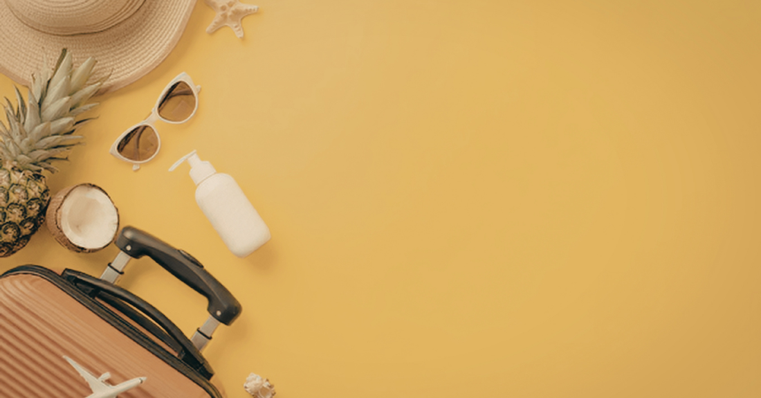 Holiday items on a yellow background