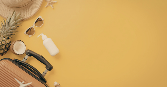 Holiday items on a yellow background