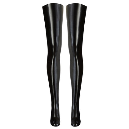  black latex stockings on white background. image 2