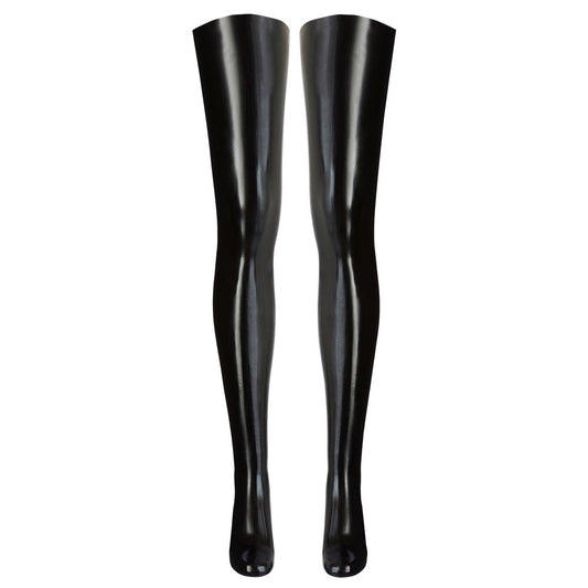  black latex stockings on white background. image 2