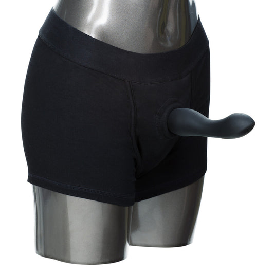 Black Boxer Harness XSmall to Small on waist on white background. image 1