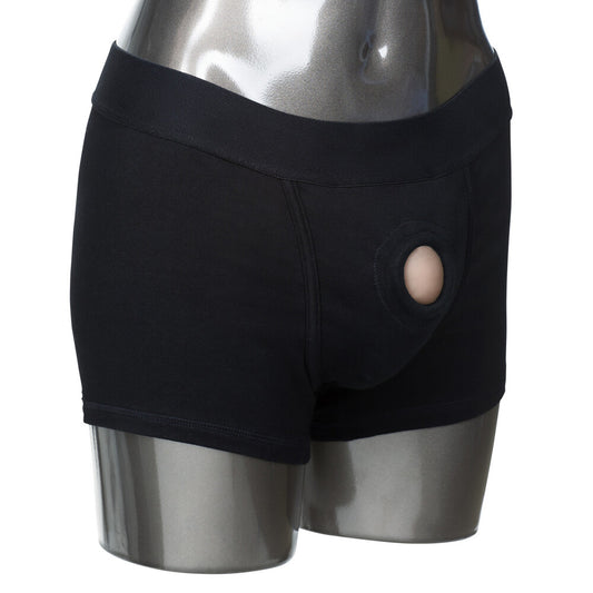 Black Boxer Harness XSmall to Small on waist on white background. image 2