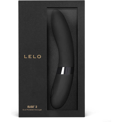 Black Dual Powered G-Spot Vibrator in box on white background. image 3