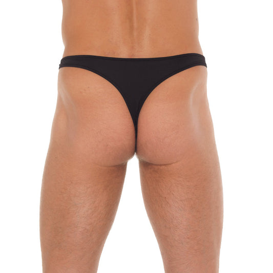 Black G-String With Metal Hoop Connectors 2