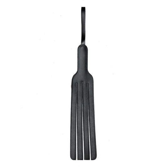 Black Leather Forked Paddle on white background. image 1