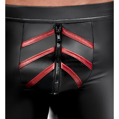 Black Matte Shorts with Red Stripes 4