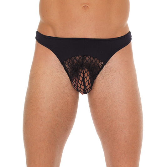 Black Net Pouch G-String 1