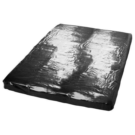 Black PVC Bed Sheet Kingsize on white background. image 1
