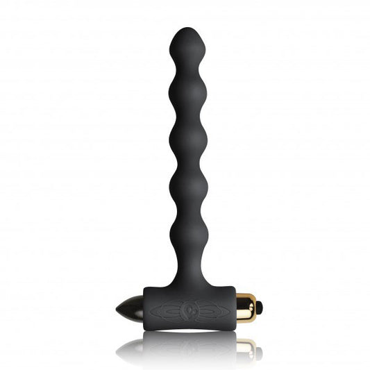 Black Pearls Petite Sensations Butt Plug on white background. image 1