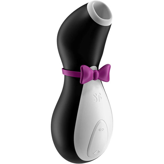 Black Penguin Clitoral Massager on white background. image 1