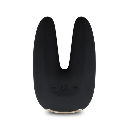 Black Rapture Twin Vibrator on white background. image 1