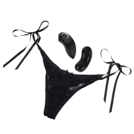 Black Remote Control Thong on white background. image 1
