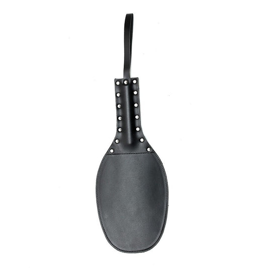 Black Round Oval Paddle on white background. image 1