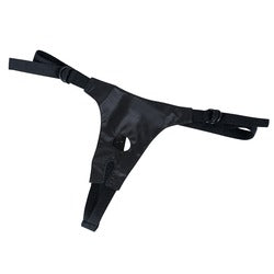 Black Strap On Dildo Set of 4 Pieces on white background. image 2